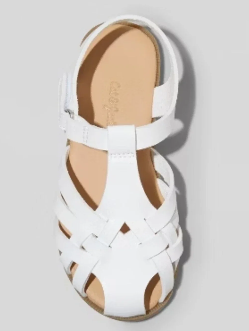 Cat & Jack Kids White Strappy Sandals - Classic Closed-Toe Design